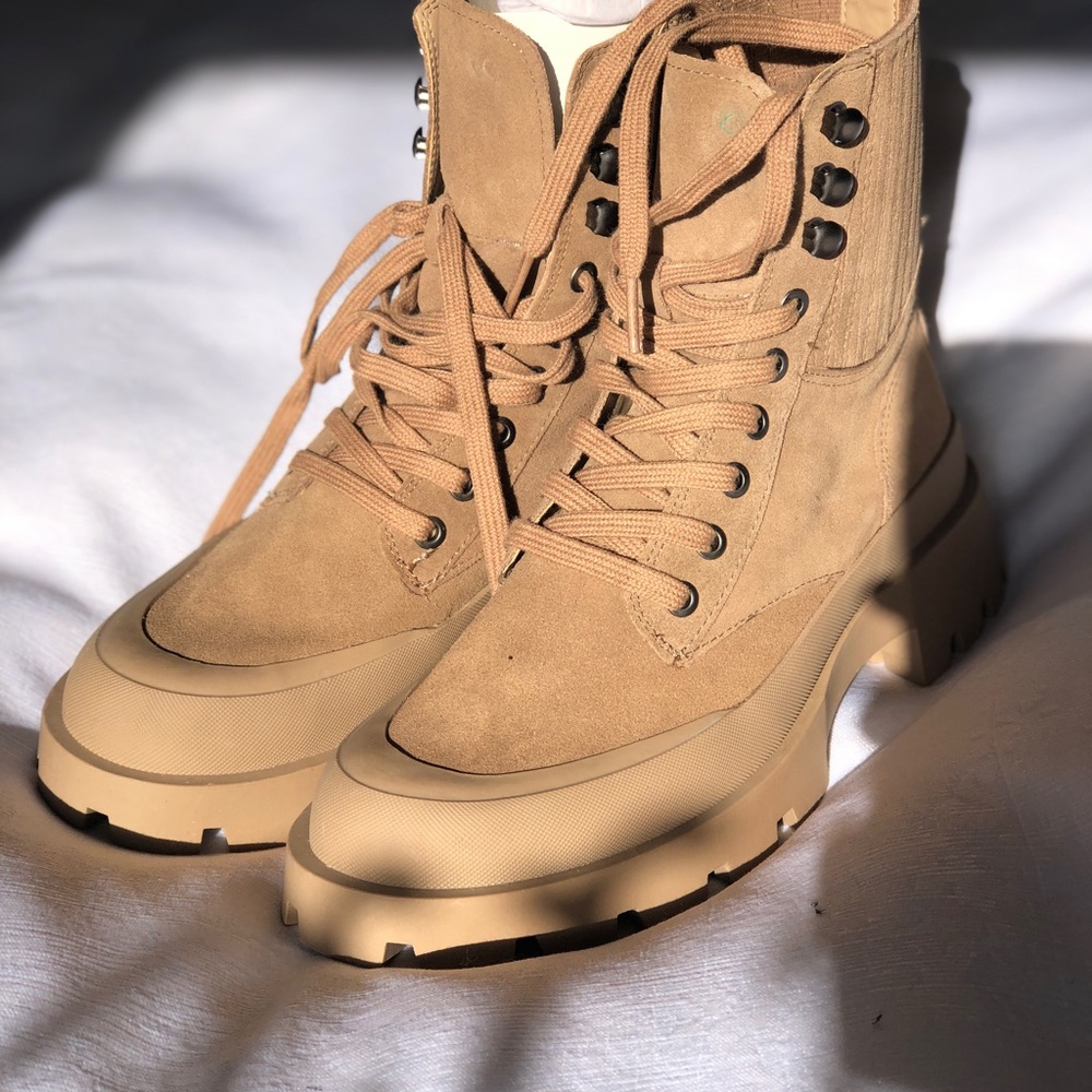 Zara lace up suede ankle boots Sz 39 Sz 8